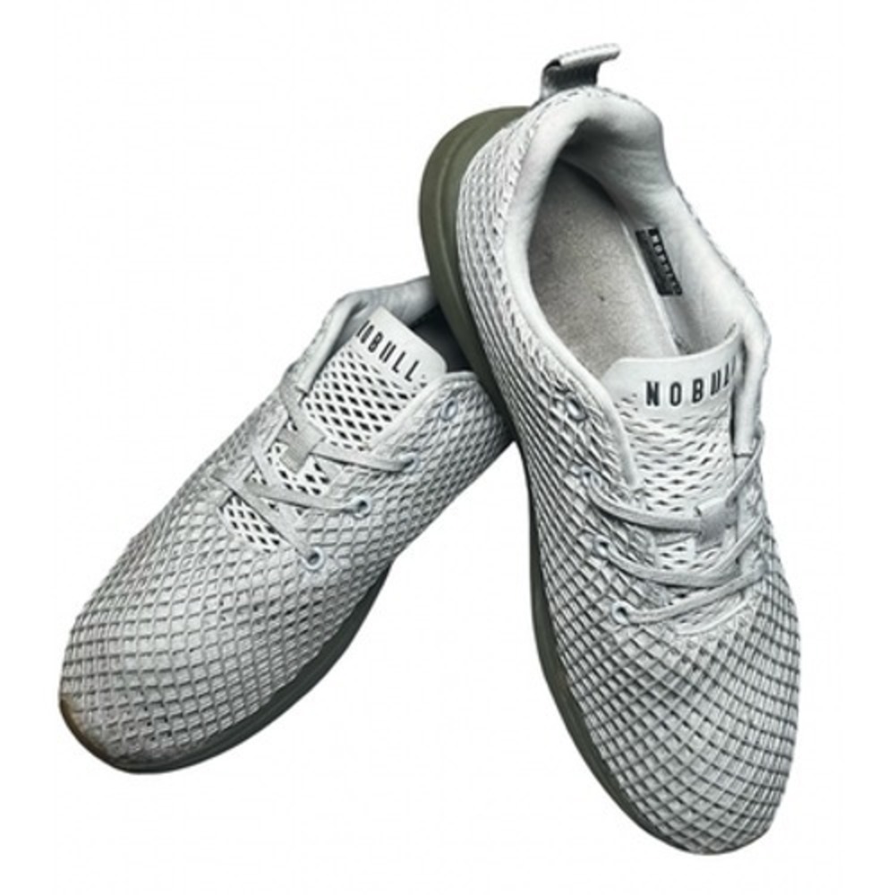 NOBULL Shoes Mens Size 11.5 White Mesh Runner Gray Training Athletic Gym - Picture 3 of 8
